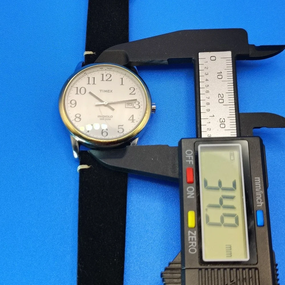 Vintage 2006 Timex Easy‎ Reader Indiglo Date 35mm Mens Quartz Watch New Strap
